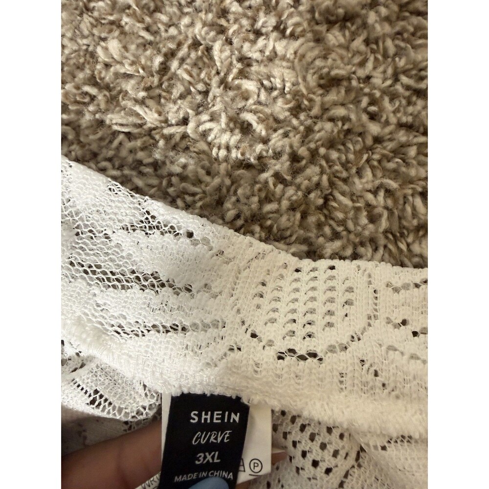 SHEIN Curve White Floral Lace Wrap Sarong Skirt Plus Size 3XL - Barely Worn - Picture 5 of 9